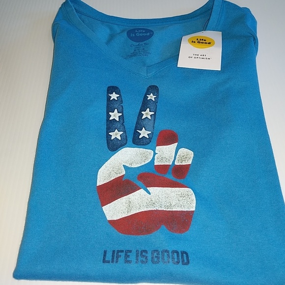 Life Is Good Tops - NWT XXL LIFE IS GOOD Peace Sign Americana